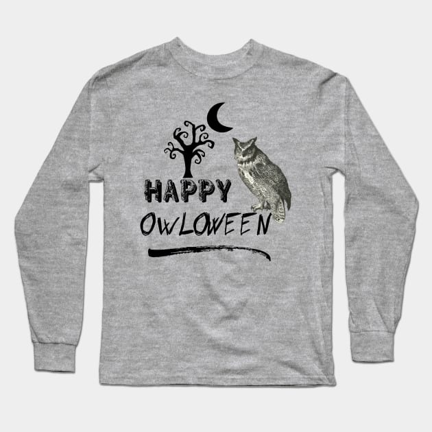 Halloween Owl Long Sleeve T-Shirt by Biophilia